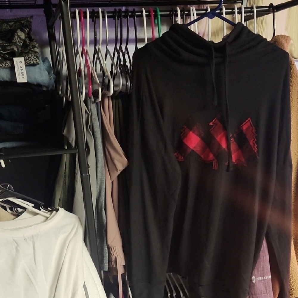Maurices Black Hoodie with Red Accents